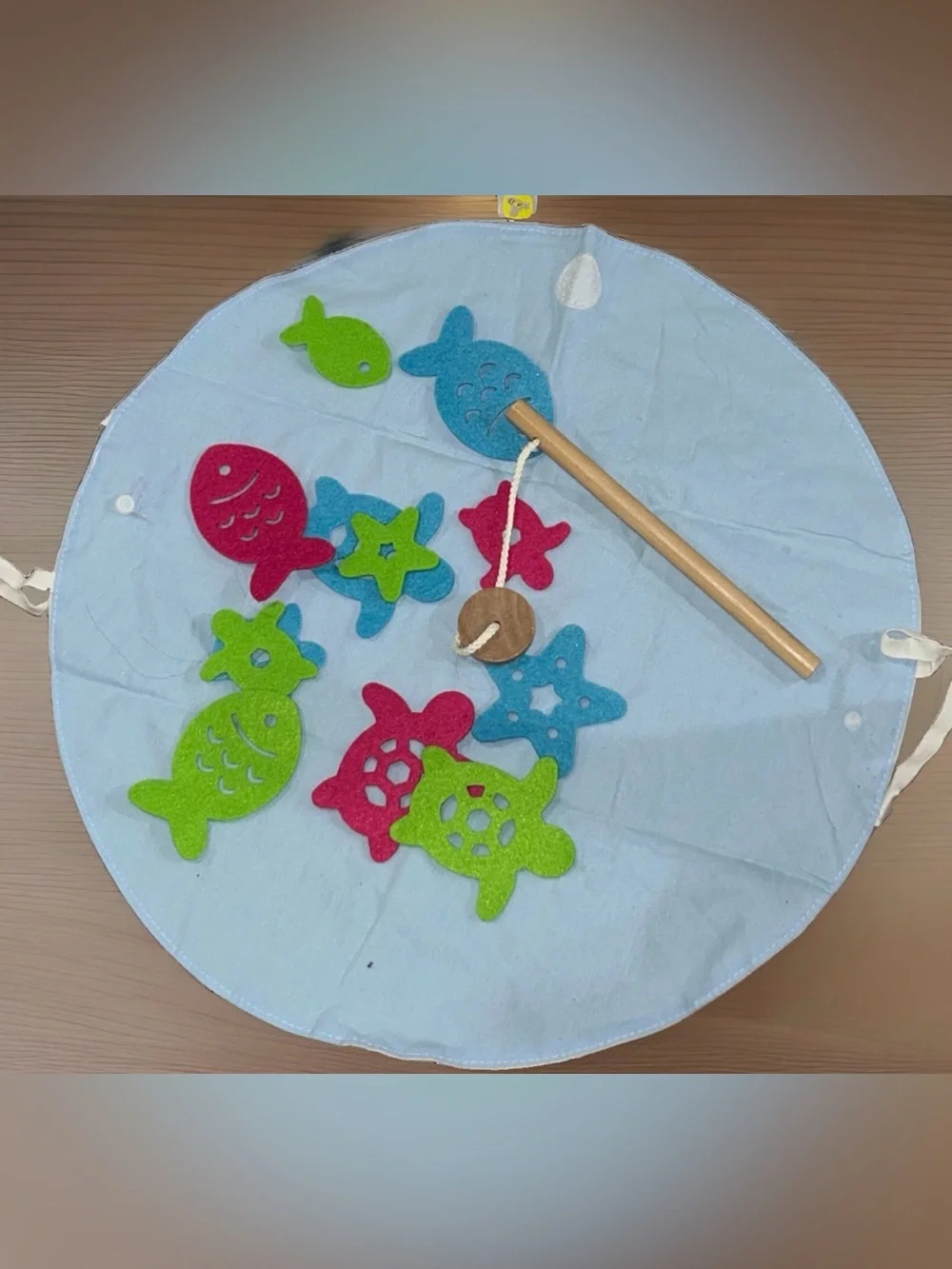 KiwiCo Ocean Games magnetic fishing and sorting set Felt Sea Creatures Wood Pole